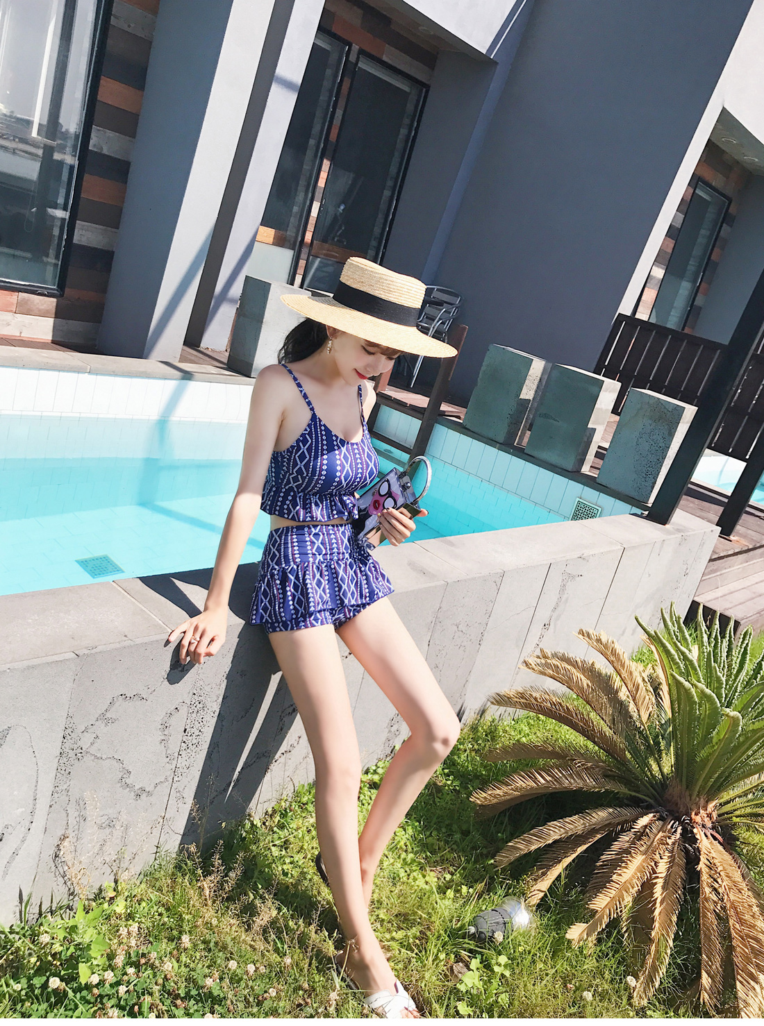 Áo tắm nữ ba mảnh Hàn Quốc mùa xuân nóng nhỏ nước hoa chia nhỏ kiểu váy cô gái che bụng áo tắm sinh viên bảo thủ Hàn Quốc - Bộ đồ bơi hai mảnh 	bikini 2 mảnh màu trắng	