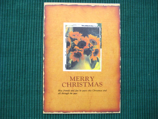 The Christmas card with an envelope on the back of the