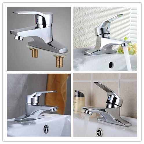 IELTS Double Tube Tap Cold and Heat Basin Basin Putting Two-hole Bathroom Toilet Table Two-Dragon