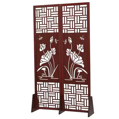 Screen partition Fashion living room entrance Solid wood Chinese folding screen mobile bedroom Simple modern flower grid Office hotel