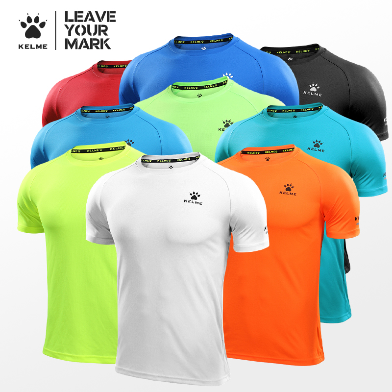 Kelme Carmey Men T-shirt Running Sports Dry Breakthrough Short Sleeve Football Training Fast Dry Dry Town