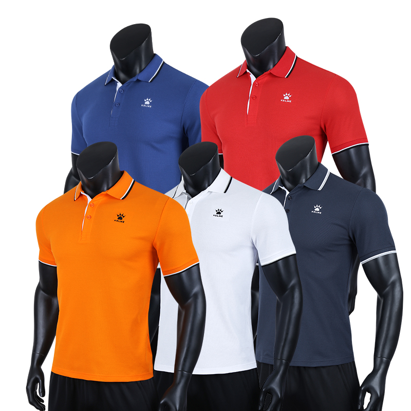 kelme Kalmi POLO Men's sportswear sleeve head summer workout gym fitness pure color short sleeves