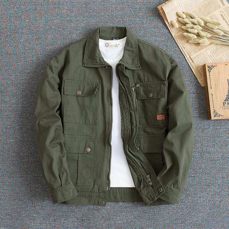 Pure cotton cotton welding overalls set men's labor protection clothing anti-scalding soft wear-resistant machine repair clothing loose large pockets