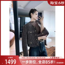 美洋MEIYANG现货黑金黛丝小香外套 三仙女羊毛花纱黑金夹克