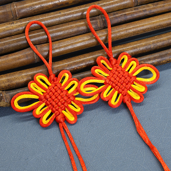 Nylon Chrysanthemum Knot DIY Chinese Knot Tassel Car Pendant Accessories Chinese Knot