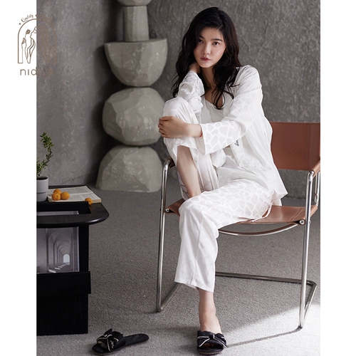 Пижама, шелковый лонгслив, ремень, комплект, осенняя