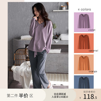 Nedia pajamas women spring cotton long sleeve pants multi-color v neck pullover casual fashion autumn home wear set