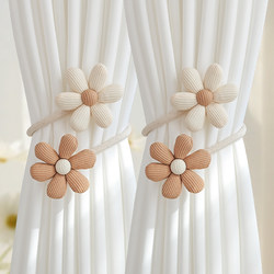 Simple Flower Curtain Tiebacks, Creative Tie Ropes, Bendable Curtain Rings, White Sheer Curtain Embellishments