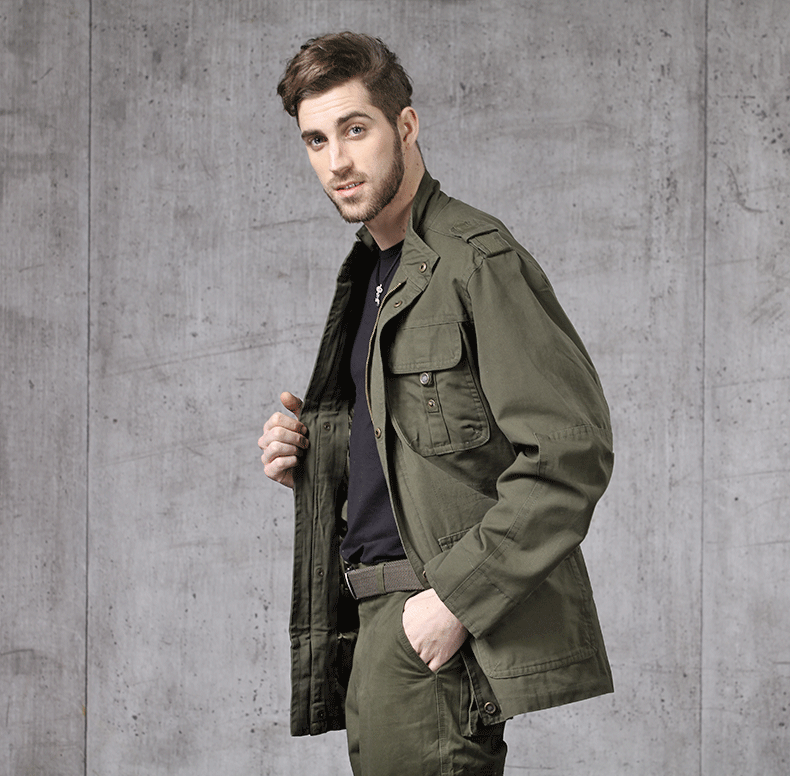 Mùa xuân mới và mùa thu kích thước lớn áo khoác nam giản dị cotton áo khoác ngoài trời áo jacket nam