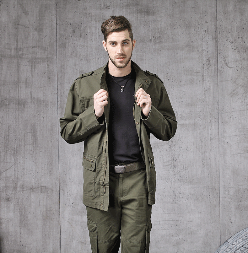 Mùa xuân mới và mùa thu kích thước lớn áo khoác nam giản dị cotton áo khoác ngoài trời áo jacket nam