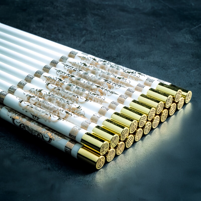 Light Luxury and High-End White Ceramic Chopsticks, First-Grade Bone China Chopsticks, Household Food-Grade Exquisite High-End Anti-Mold Chopsticks Light Luxury and High-End White Ceramic Chopsticks, First-Grade Bone China Chopsticks, Household Food-Grade Exquisite High-End Anti-Mold Chopsticks