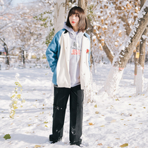 Jenny Nasa winter new black overalls women thin straight loose bf handsome street little man