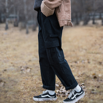 Jenny Nasa neutral street straight pants womens loose overalls high waist thin black slacks ins tide