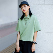Jenny Nasa lapel T-shirt womens spring and summer new Japanese loose student short casual short-sleeved polo shirt