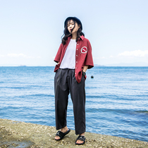 Jenny Nasa street unisex style BF suit pants student wild loose wide leg nine-point pants female k119