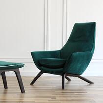 Italian simple glass steel light luxury chair designer Single chair villa comfortable fashion lazy sofa