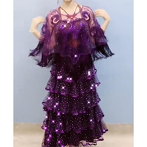 National standard dance skirt modern dance dress new ballroom dance skirt big swing dress long skirt cake skirt competition performance New
