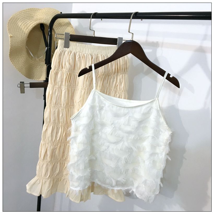 Văn học eo cao xếp li váy cổ điển chic chic váy cổ tích 2019 xuân phong cách mới - Váy váy đuôi cá ngắn