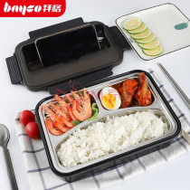 Baig stainless steel lunch box with microwave heating insulated lunch box Students at work One person with a portable dining box