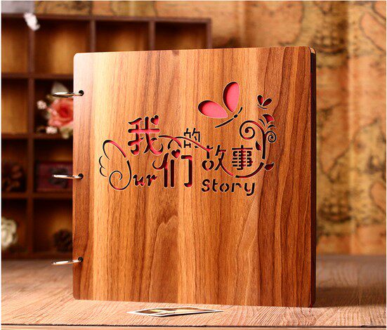 16-inch wood DIY album Shadow set adhesive couple Baby Growth Remembrance Book of the mini phase paper photo album