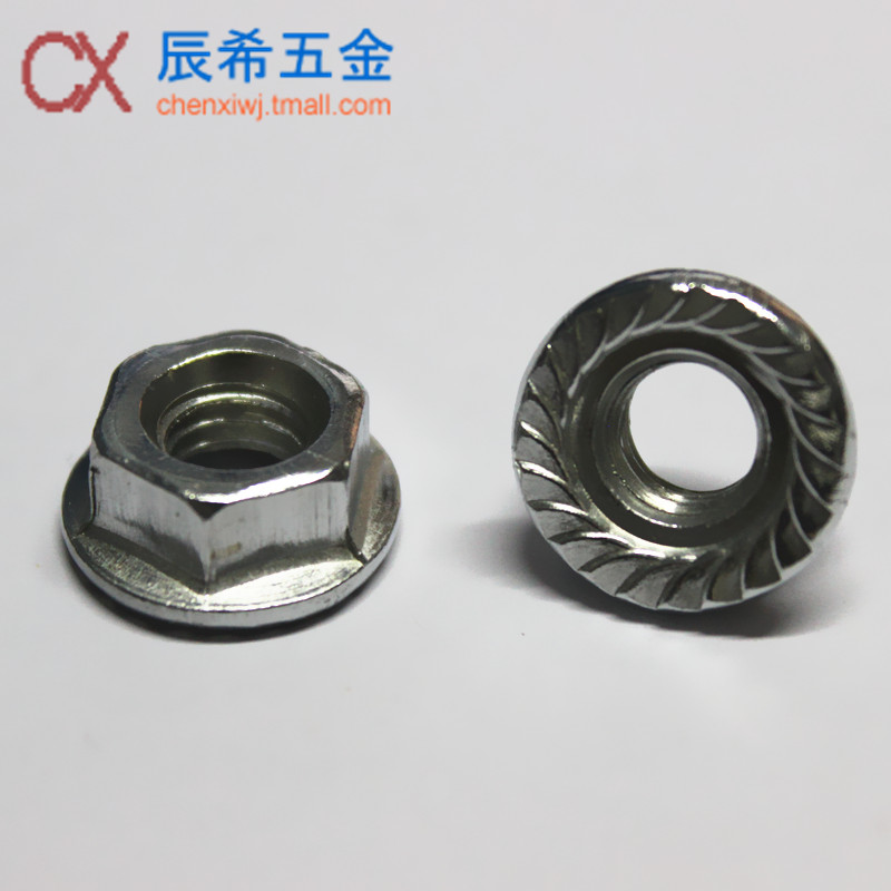 Carbon steel galvanized nickel plated flange nut flange screw cap flower toothed nut M3-M20