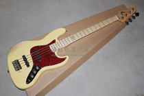 flyoung Jazz Bass 4-string electric bass. Creamy yellow body with an old style four-string electric bass. Can be customized.