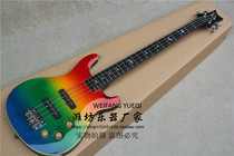 flyoung prs 4-string electric bass red yellow blue and green colorful body rosewood fingerboard four-string electric bass
