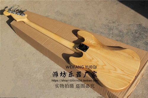 Четырехструнная электрическая бас-гитара Flyoung Precision, цвет ясеня, верхняя и нижняя защита корпуса