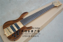 flyoung five-string full-body electric bass tan widened string spacing gold bridge buttons active circuit