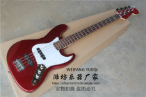 flyoung Jazz bass 4-string metallic red electric bass rosewood fingerboard white pickguard four strings