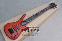 flyoung W full-body five-string 26-fret red-brown electric bass 5-string electric bass black accessories rosewood fingerboard