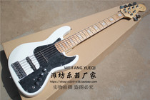 flyoung JAZZ BASS6-string electric bass white six-string electric bass maple white square frets big black pickguard