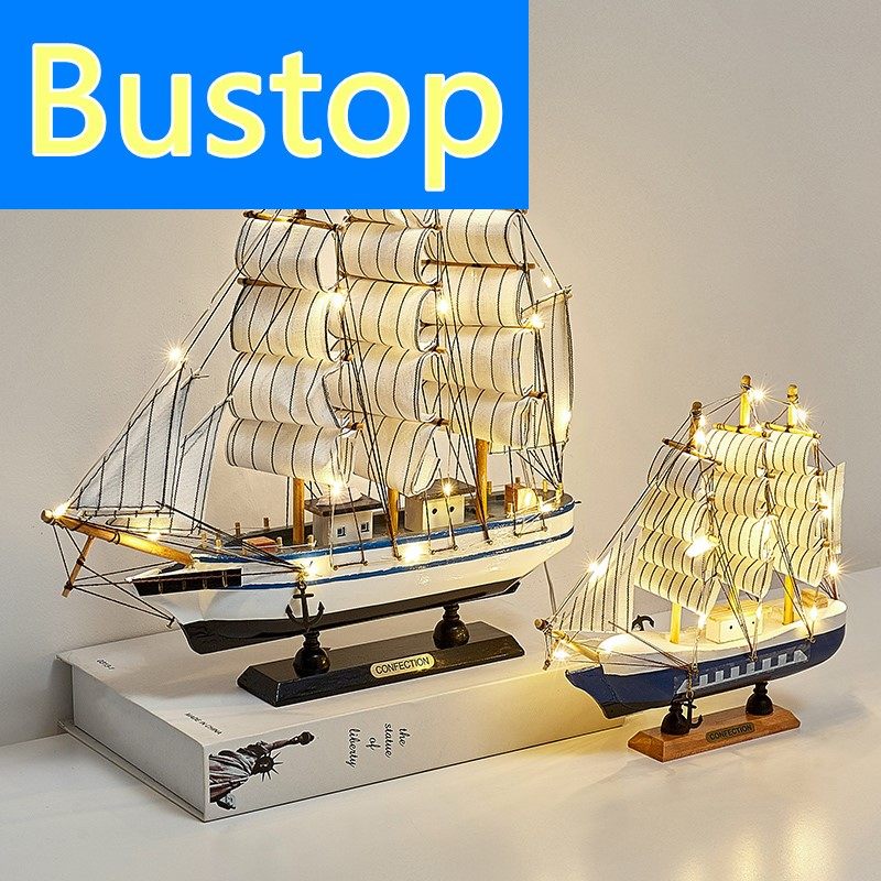One Sail Smooth Sailing Yacht Swing Wine Cabinet Craft Small Adornment Living-room Room Office Birthday Gift Boat Model