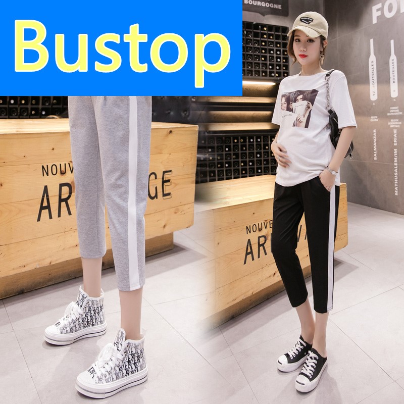 Pregnant women with pants summer sports pants summer wear belly - trapped seven - minus pants 2022 new pregnant pants summer five - pants