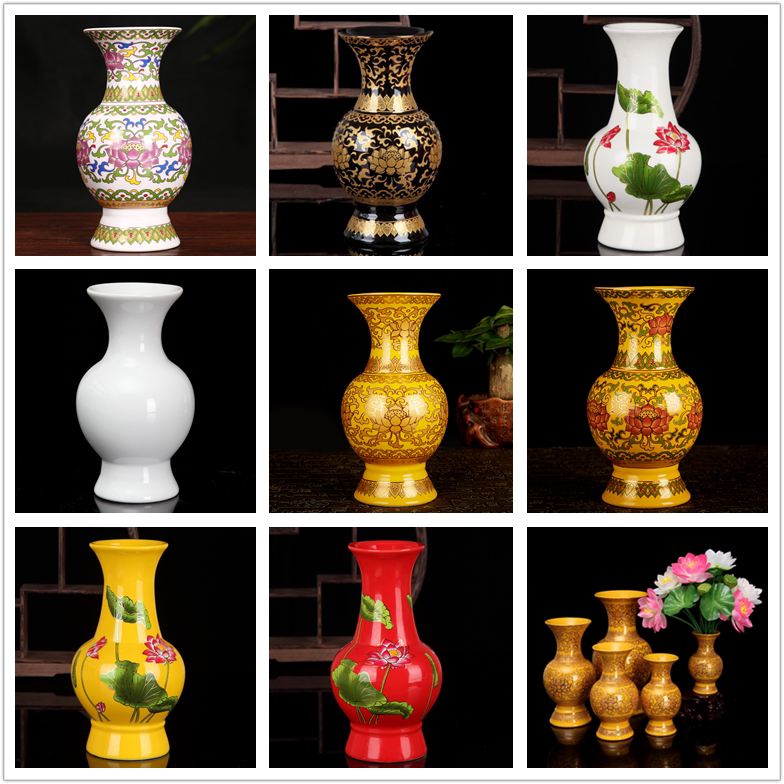 Fuan Buddha Hall Supplies for Buddhist Vase Ceramic Lotus without Words Pure White Intercalation Vase Pendulum for a vase