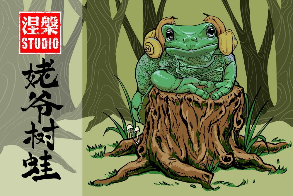 Nirvana model Grandpa tree frog painting finished white mold GK spot 