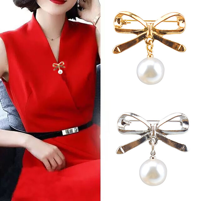 100 hitch pearls brooch female fashion minimalist summer clothes buttonhole anti-walking light pins silk scarves with thoracic floral accessories