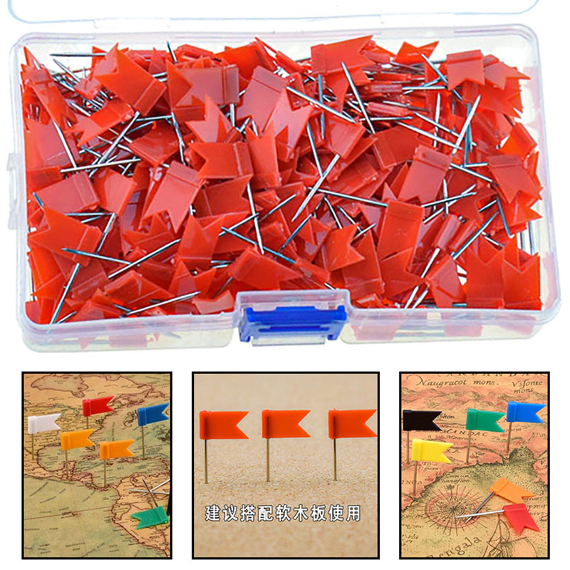 300 loaded red small flag nails map marking small drawing nails soft wooden planks fixing nail colored artificial nails