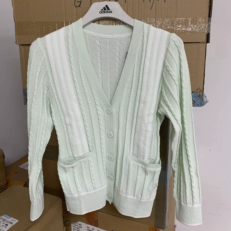 Adidas/Adidas Genuine Women's Golf Knitted Sports Cardigan Sweater In6622 Adidas/Adidas Genuine Women's Golf Knitted Sports Cardigan Sweater In6622