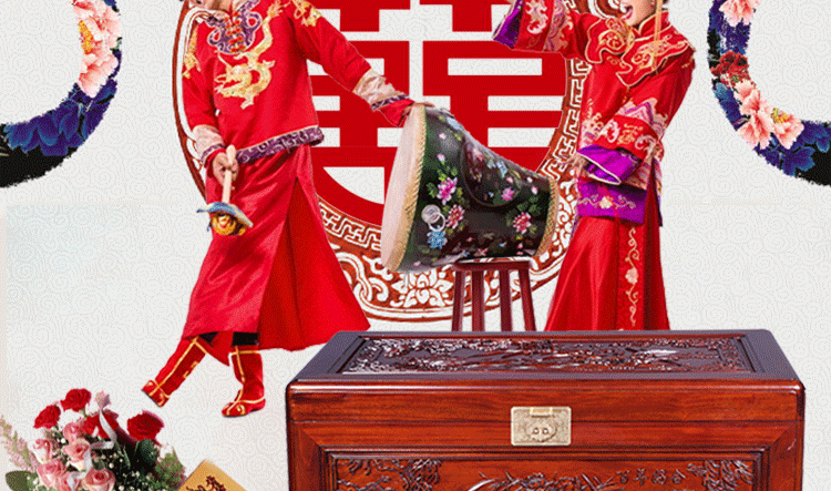 Kết hôn cưới màu đỏ hộp gỗ thư pháp và hộp sơn lưu trữ gỗ rắn tủ quần áo lớn tủ quần áo loại bàn cà phê hộp chính thức K017 dài dày - Cái hộp thùng gỗ sồi nhập khẩu