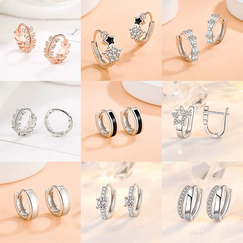 Серьги, гипоаллергенная защитная застежка, маленький аксессуар, серебро 925 пробы, простой и элегантный дизайн, не выцветает, популярно в интернете