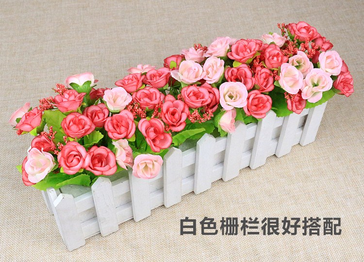 Với hàng rào gỗ trắng, hàng rào gỗ chắc chắn, hàng rào nhỏ, bình hoa, chậu hoa, cắm hoa, máng hoa, trang trí sân vườn - Vase / Bồn hoa & Kệ chậu vuông trồng cây