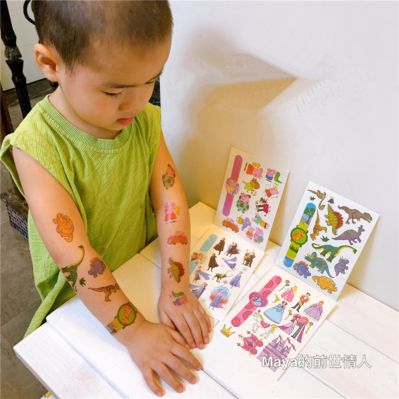 Children's tattoo stickers girl princess waterproof stickers baby cartoon dinosaur small paste watch watermark sticker toy