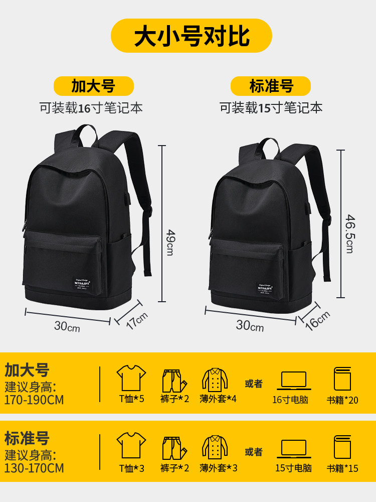 Schoolbags for Male Middle School Students 2025 New Model Junior High School and High School Students Large Capacity Backpack Simple Youth Backpack for Women