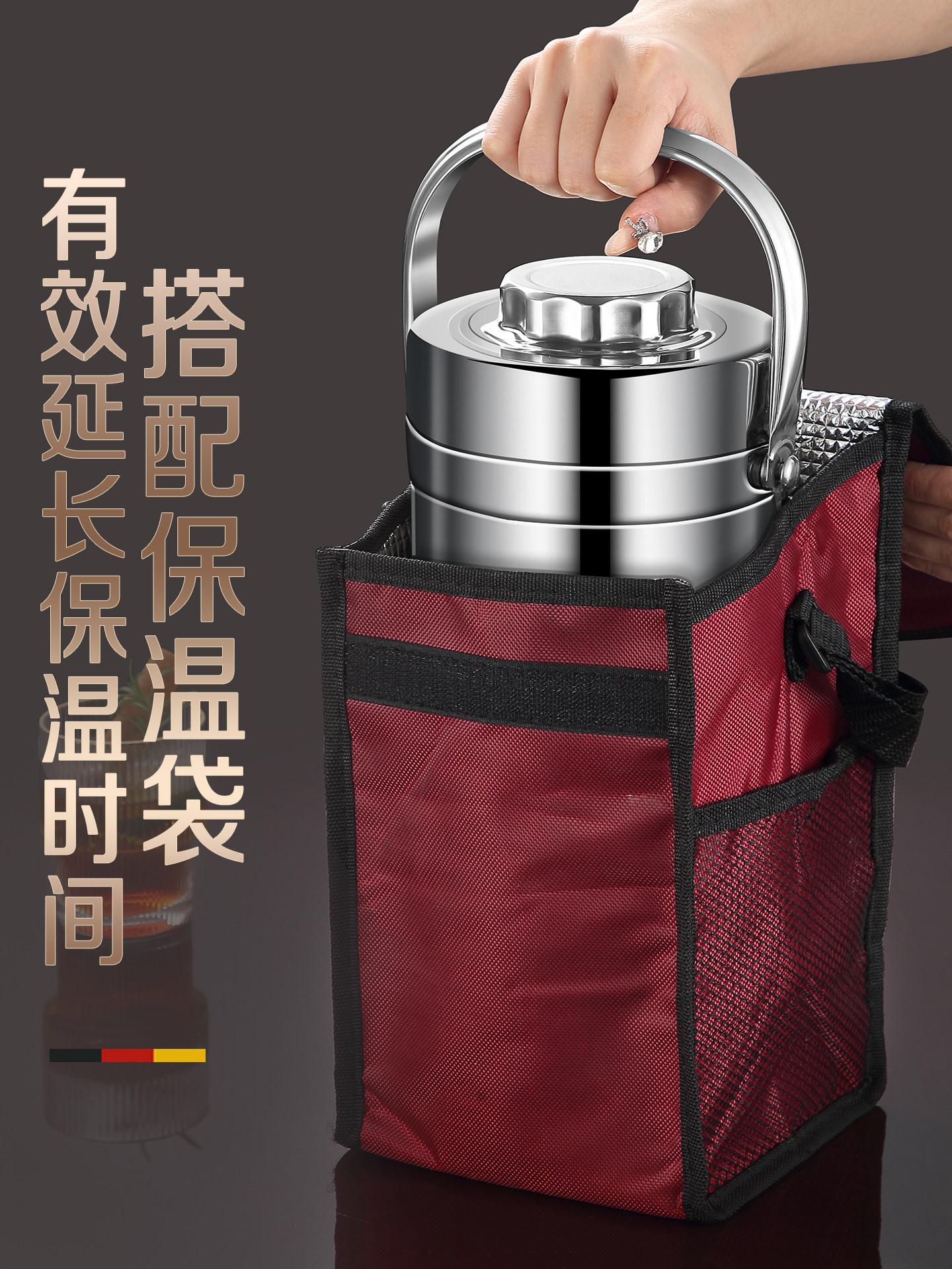 Insulated Lunch Box Stainless Steel Office Worker Student Portable Multi-Layer Large Capacity Vacuum Bucket Lunch Box Soup Pot Bowl