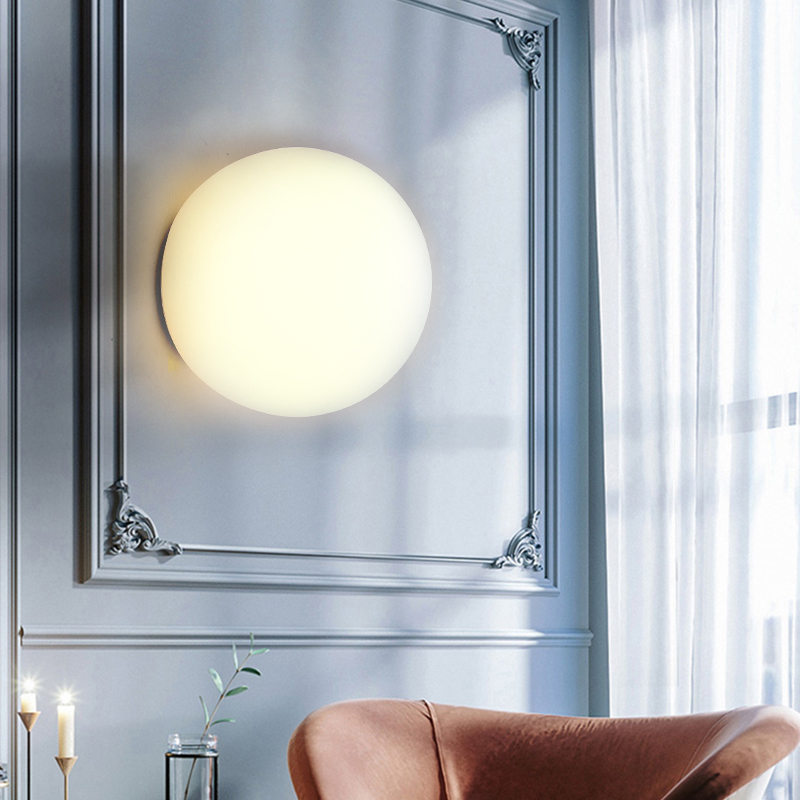 Nordic Minimalist Style, Popular on Xiaohongshu, Recommended Model Without Main Lighting, Personalized Spherical Ceiling Light and Wall Lamp for Bedroom, Living Room, and Entryway