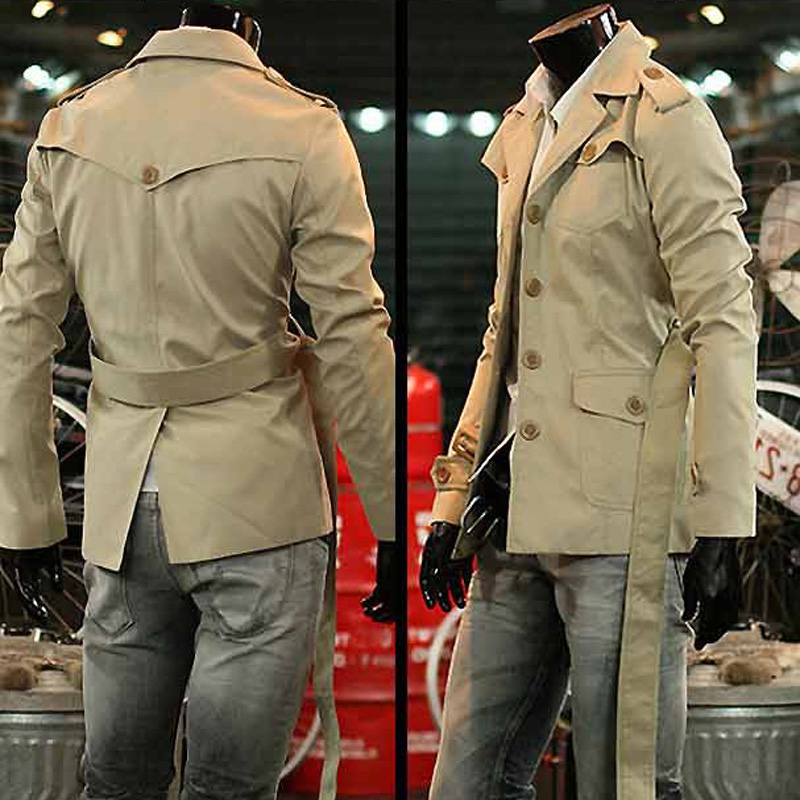 2023 New Men's Windclothes Short Youth Business Leisure Handsome England Fitting Coat Jacket Coat Coat Coat Coat