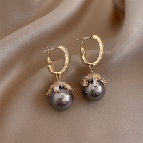 South Koreas high-end zircon pearl earrings earrings womens 2021 new trendy earrings temperament net red exquisite earrings