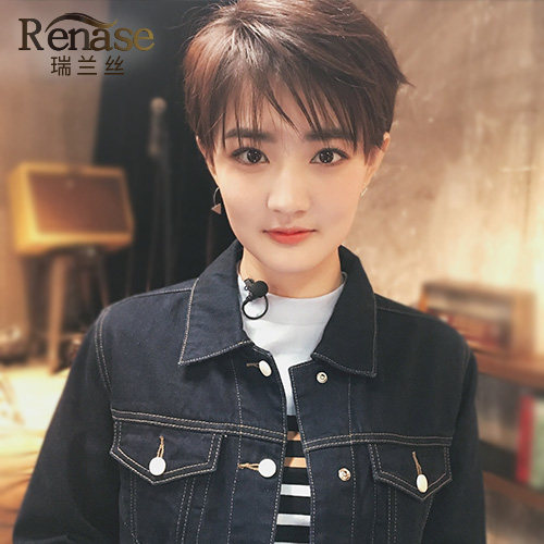 瑞兰丝真人发丝假发女短发空气刘海bobo头短直发徐璐同款时尚帅气