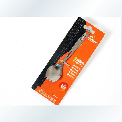 FMT-T15 Camping Outdoor Climbing Portable Multifunction Titanium Alloy Fork Spoon